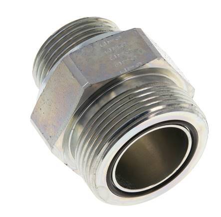 UN 1-11/16''-12 x G 1'' Verzinkt Stalen Borstnippel ORFS 250 Bar - Hydrauliek