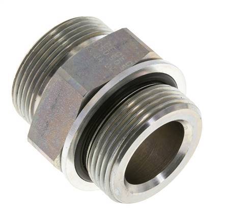 UN 1-11/16''-12 x G 1 1/4'' Verzinkt Stalen Borstnippel ORFS 250 Bar - Hydrauliek