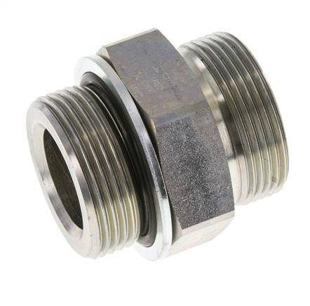 UN 1-11/16''-12 x G 1 1/4'' Verzinkt Stalen Borstnippel ORFS 250 Bar - Hydrauliek