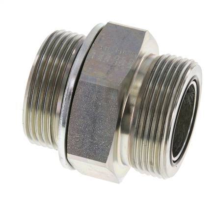 UN 1-11/16''-12 x G 1 1/4'' Verzinkt Stalen Borstnippel ORFS 250 Bar - Hydrauliek