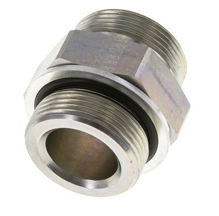 UN 1-11/16''-12 x G 1 1/4'' Verzinkt Stalen Borstnippel ORFS 250 Bar - Hydrauliek