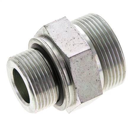 UN 1-11/16''-12 x M33x2 Verzinkt Stalen Borstnippel ORFS 250 Bar - Hydrauliek