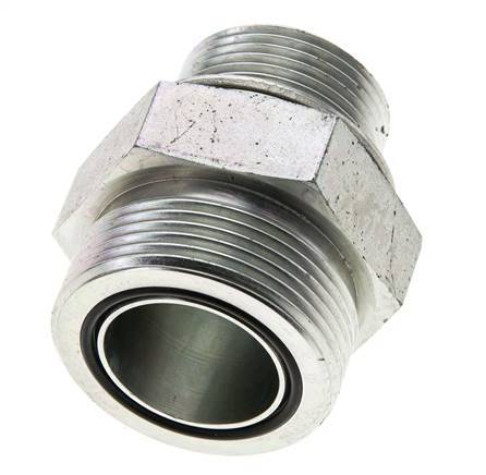 UN 1-11/16''-12 x M33x2 Verzinkt Stalen Borstnippel ORFS 250 Bar - Hydrauliek