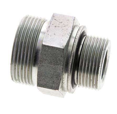 UN 1-11/16''-12 x M33x2 Verzinkt Stalen Borstnippel ORFS 250 Bar - Hydrauliek