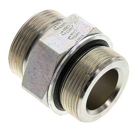 UN 1-11/16''-12 x M42x2 Verzinkt Stalen Borstnippel ORFS 250 Bar - Hydrauliek