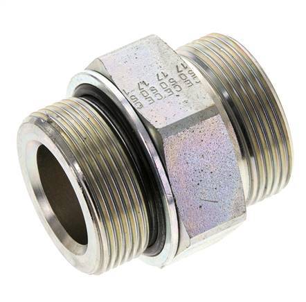 UN 1-11/16''-12 x M42x2 Verzinkt Stalen Borstnippel ORFS 250 Bar - Hydrauliek