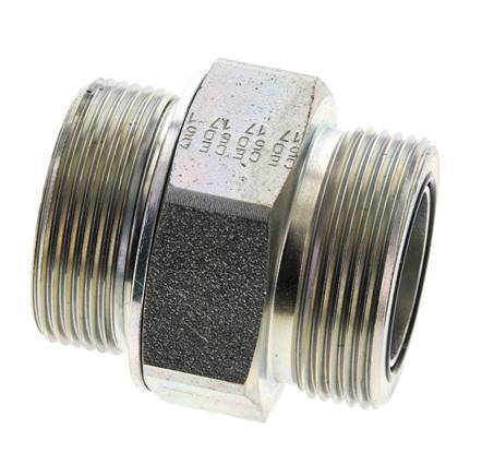 UN 1-11/16''-12 x M42x2 Verzinkt Stalen Borstnippel ORFS 250 Bar - Hydrauliek