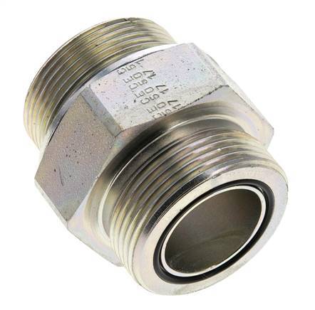 UN 1-11/16''-12 x M42x2 Verzinkt Stalen Borstnippel ORFS 250 Bar - Hydrauliek