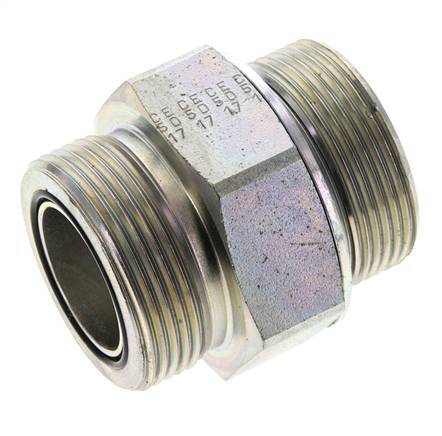 UN 1-11/16''-12 x M42x2 Verzinkt Stalen Borstnippel ORFS 250 Bar - Hydrauliek