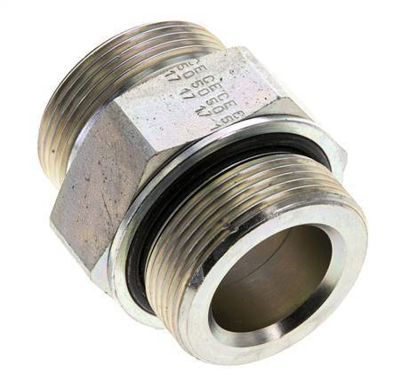 UN 1-11/16''-12 x M42x2 Verzinkt Stalen Borstnippel ORFS 250 Bar - Hydrauliek