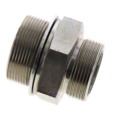 UN 1-11/16''-12 x M48x2 Verzinkt Stalen Borstnippel ORFS 250 Bar - Hydrauliek