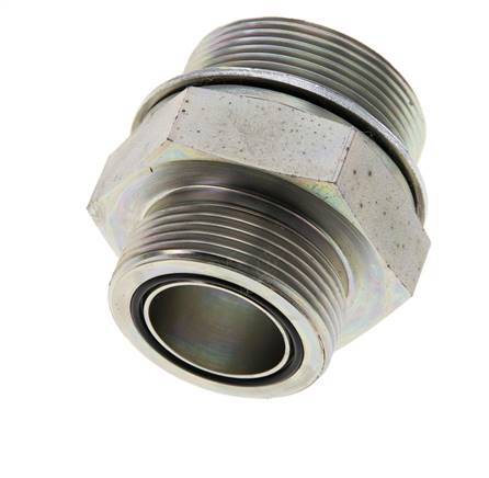 UN 1-11/16''-12 x M48x2 Verzinkt Stalen Borstnippel ORFS 250 Bar - Hydrauliek