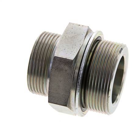 UN 1-11/16''-12 x M48x2 Verzinkt Stalen Borstnippel ORFS 250 Bar - Hydrauliek