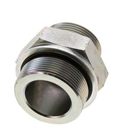 UN 1-11/16''-12 x M48x2 Verzinkt Stalen Borstnippel ORFS 250 Bar - Hydrauliek