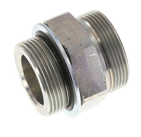 UN 2''-12 x G 1 1/2'' Verzinkt Stalen Borstnippel ORFS 250 Bar - Hydrauliek