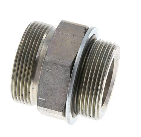 UN 2''-12 x G 1 1/2'' Verzinkt Stalen Borstnippel ORFS 250 Bar - Hydrauliek