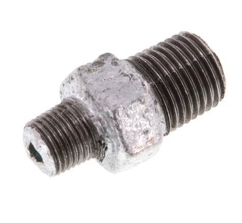 R 1/4'' x R 1/8'' Verzinkt Gietijzeren Borstnippel 25 Bar