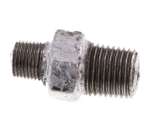 R 1/4'' x R 1/8'' Verzinkt Gietijzeren Borstnippel 25 Bar