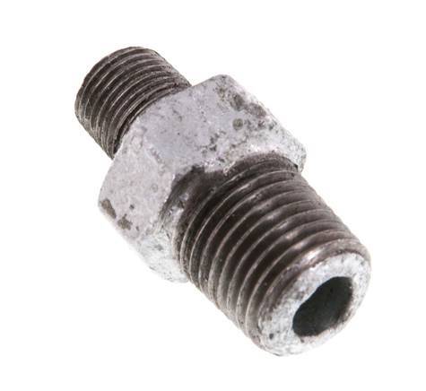 R 1/4'' x R 1/8'' Verzinkt Gietijzeren Borstnippel 25 Bar