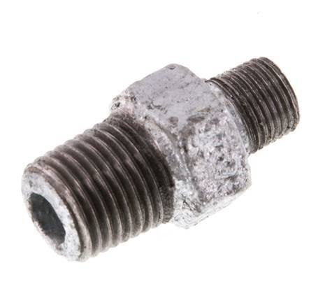 R 1/4'' x R 1/8'' Verzinkt Gietijzeren Borstnippel 25 Bar