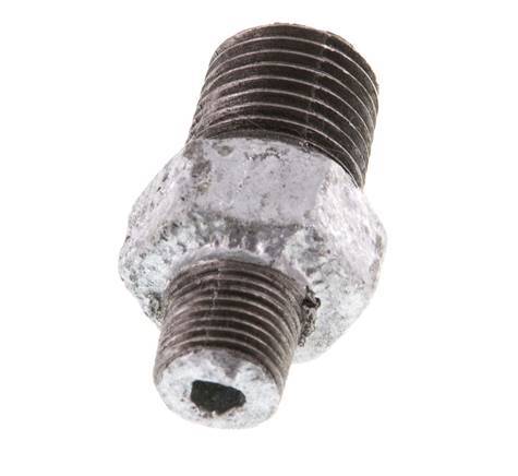 R 1/4'' x R 1/8'' Verzinkt Gietijzeren Borstnippel 25 Bar