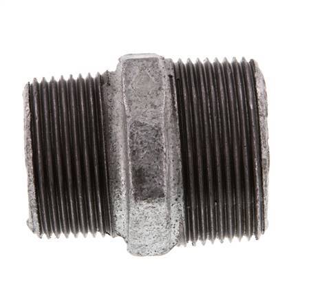 R 1 1/2'' x R 1 1/4'' Verzinkt Gietijzeren Borstnippel 25 Bar