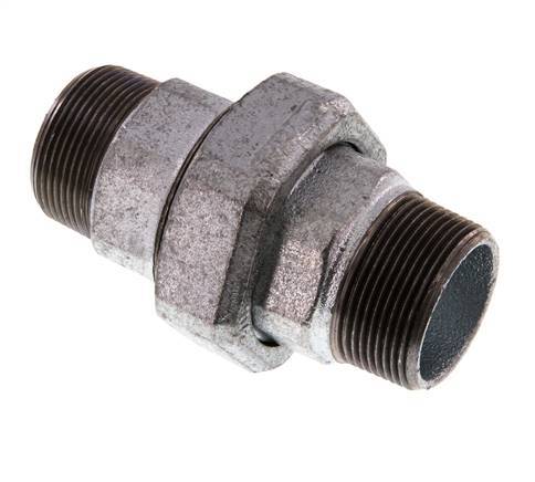 R 1 1/2'' Verzinkt Gietijzeren Borstnippel 3-delig met Conische afdichting 25 Bar