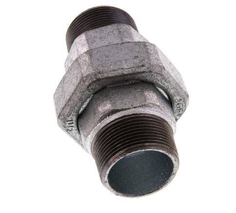 R 1 1/2'' Verzinkt Gietijzeren Borstnippel 3-delig met Conische afdichting 25 Bar