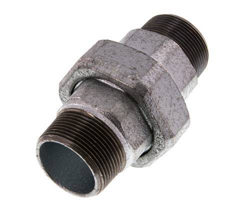 R 1 1/2'' Verzinkt Gietijzeren Borstnippel 3-delig met Conische afdichting 25 Bar