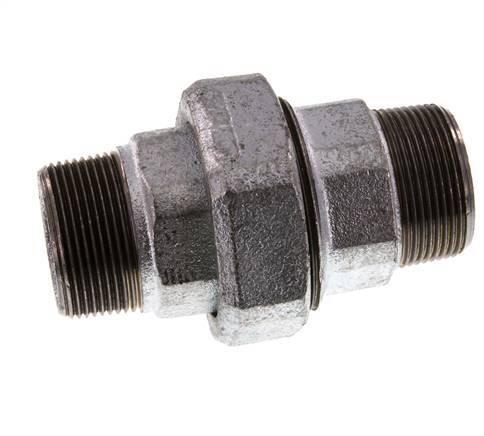 R 1 1/2'' Verzinkt Gietijzeren Borstnippel 3-delig met Conische afdichting 25 Bar