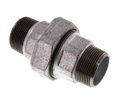 R 1 1/2'' Verzinkt Gietijzeren Borstnippel 3-delig met Conische afdichting 25 Bar