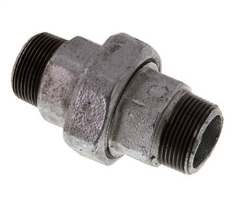 R 1 1/4'' Verzinkt Gietijzeren Borstnippel 3-delig met Conische afdichting 25 Bar