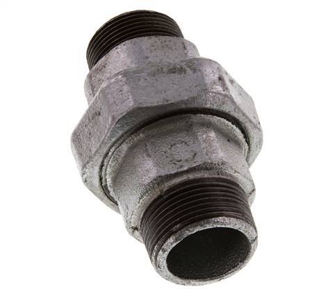 R 1 1/4'' Verzinkt Gietijzeren Borstnippel 3-delig met Conische afdichting 25 Bar