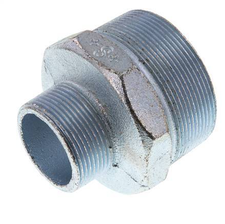 R 2 1/2'' x R 1 1/2'' Zinc plated Cast iron Double Nipple 25 Bar