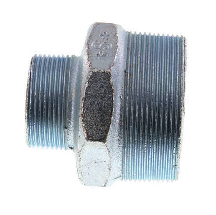 R 2 1/2'' x R 1 1/2'' Zinc plated Cast iron Double Nipple 25 Bar