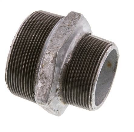 R 2 1/2'' x R 2'' Zinc plated Cast iron Double Nipple 25 Bar