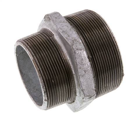 R 3'' x R 2 1/2'' Verzinkt Gietijzeren Borstnippel 25 Bar