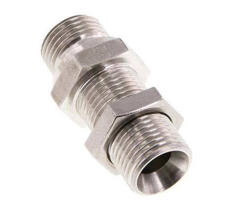 G 1/2'' Stainless steel Bulkhead Double nipple 350 Bar - Hydraulic