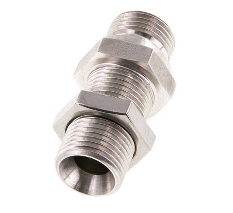 G 1/2'' Stainless steel Bulkhead Double nipple 350 Bar - Hydraulic