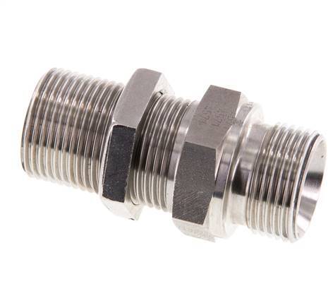 G 3/4'' RVS Schotdoorvoer Borstnippel 325 Bar - Hydrauliek