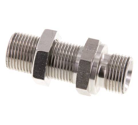 G 3/8'' Stainless steel Bulkhead Double nipple 325 Bar - Hydraulic