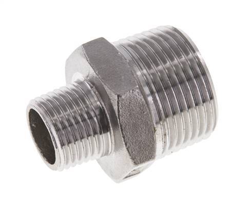 1/2'' NPT x 1'' NPT RVS Borstnippel 16 Bar