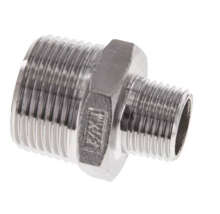 1/2'' NPT x 1'' NPT RVS Borstnippel 16 Bar