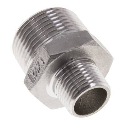 1/2'' NPT x 1'' NPT RVS Borstnippel 16 Bar