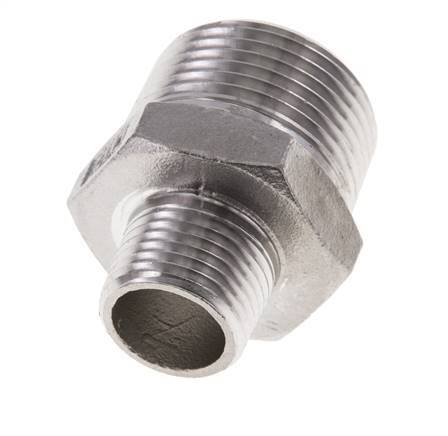 1/2'' NPT x 1'' NPT RVS Borstnippel 16 Bar