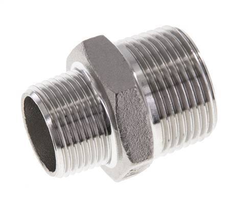 3/4'' NPT x 1'' NPT RVS Borstnippel 16 Bar