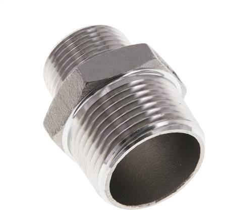 3/4'' NPT x 1'' NPT RVS Borstnippel 16 Bar
