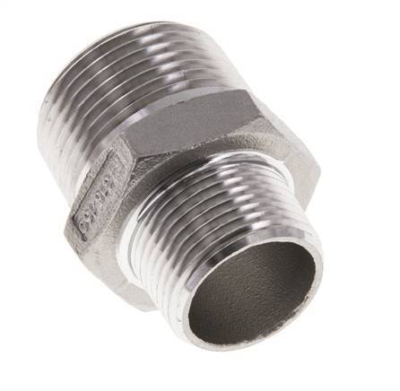 3/4'' NPT x 1'' NPT RVS Borstnippel 16 Bar