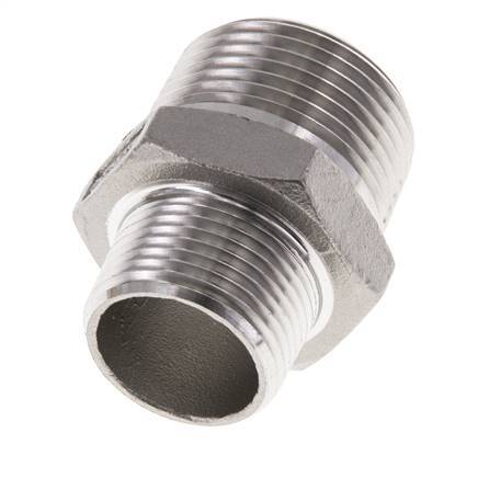 3/4'' NPT x 1'' NPT RVS Borstnippel 16 Bar