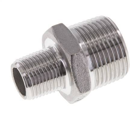 3/8'' NPT x 3/4'' NPT Stainless steel Double Nipple 16 Bar